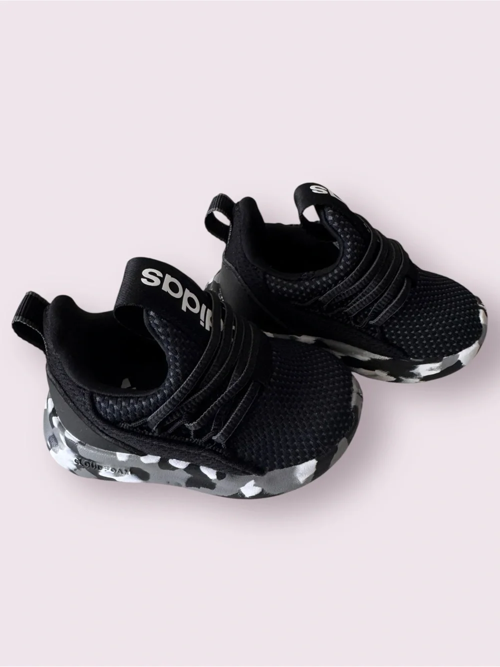 Adidas Lite Racer Adapt 7.0 Kids Sneakers Black Camo Size 4K NWOT